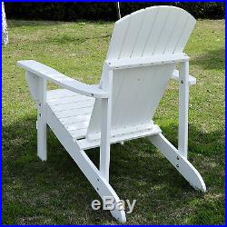 Outdoor Patio Wooden Adirondack Chair Lounge withCup Holder Deck Garden Furniture