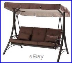 Outdoor Porch Awning Furniture Convertible Canopy Swing Hammock, 3 Seater