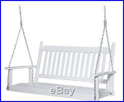 Outdoor Porch Hanging Wood Swing Patio Furniture 2 seat 4 ft Bench Chair Seat