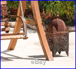 Outdoor Porch Swing Bench Loveseat Chair Stand furniture Garden Patio Deck Wood