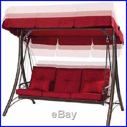 Outdoor Porch Swing Patio 3 Seat Bed Deck Furniture Canopy Steel Hammock