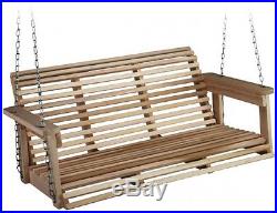 Outdoor Porch Swing, Patio Furniture Bench, Solid Poplar Wood Porch Swing New