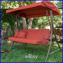 Outdoor Porch Swing Patio Furniture Garden Seat Metal Canopy Bed Chair Backyard