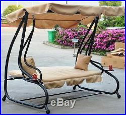 Outdoor Porch Swing Patio Seat Hanging Chair Bed Canopy Backyard Bench Loveseat