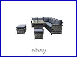 Outdoor Rattan Garden Furniture Dining Set with RISING Table Patio Sofa 10 Seat