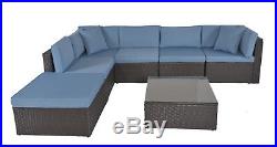 Outdoor Rattan Patio Furniture Sectional Set Garden Wicker Sofa Cushioned Seat