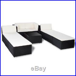 Outdoor Rattan Set Lounge Wicker Sectional Sofa Garden Patio Furniture Black