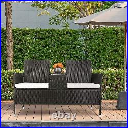 Outdoor Rattan Sofa Patio Wicker Furniture Garden Conversation Set