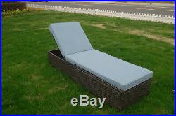 Outdoor Rattan Wicker Chaise Lounge Beach Poolside Chair Set Patio Furniture New