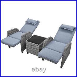 Outdoor Rattan Wicker Recliner Sofa Set Patio Conversation Furniture Table Chair
