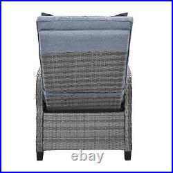 Outdoor Rattan Wicker Recliner Sofa Set Patio Conversation Furniture Table Chair