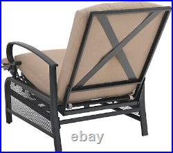 Outdoor Reclining Adjustable Lounge Chair Patio Recliner Chaise Chairs withCushion