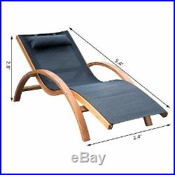 Outdoor Reclining Chaise Lounge Chair Pool Lawn Lounger Beach Sun Patio