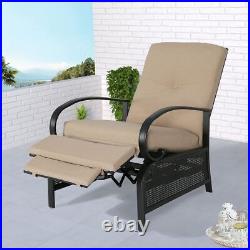 Outdoor Reclining Lounge Chair Automatic Adjustable Patio Sofa with Comfortable