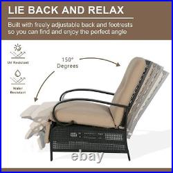 Outdoor Reclining Lounge Chair Automatic Adjustable Patio Sofa with Comfortable