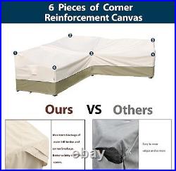 Outdoor Sectional Cover-L-Shaped Patio Furniture Covers Waterproof Rip-Stop