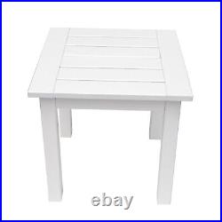 Outdoor Side Table Premium Wood Small Patio Side Table White