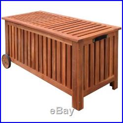 Outdoor Storage Bench Deck Box Garden Wooden Patio Porch Cushion Pillow Storage