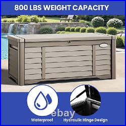 Outdoor Storage Box 120 Gallon Patio Deck Pool Large Resin Organizer Garden Yard