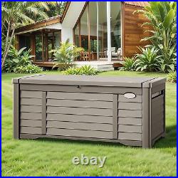 Outdoor Storage Box 120 Gallon Patio Deck Pool Large Resin Organizer Garden Yard