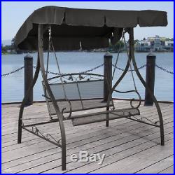 Outdoor Swing Canopy Porch Swings Patio Rocking Chair Set Metal Garden Chairs
