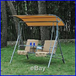Outdoor Swing Chair Canopy Patio Garden Hanging 2 Person Yard Porch Furniture