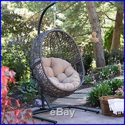 Outdoor Swing Egg Chair Hanging Hammock Wicker Deck Porch Patio Furniture New