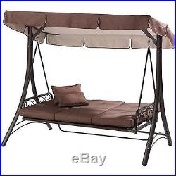 Outdoor Swing Porch Hammock Patio Canopy Deck Furniture Yard Bench Seat 3 NEW