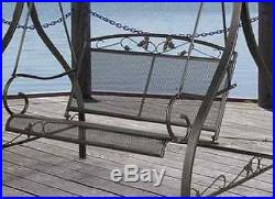 Outdoor Swing withCanopy Patio Iron Porch Furniture 2 Person Chair Yard Deck Bench