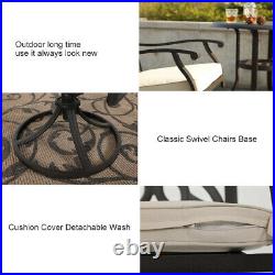 Outdoor Swivel Chairs with Cushion Set of 2 Cast Aluminum Patio Dining Chairs