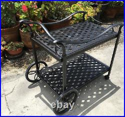 Outdoor Tea Cart Patio Furniture Cast Aluminum Bronze