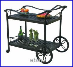 Outdoor Tea Cart Patio Furniture Cast Aluminum Bronze
