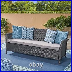 Outdoor Wicker 3 Seater Sofa with Cushion