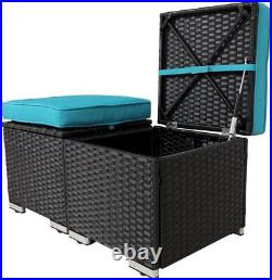 Outdoor Wicker Rattan Backyard Sofa Couch Storage Tables Patio Furniture Set