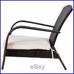 Outdoor Wicker Rattan Patio Porch Deck Adirondack Chair Seat Cushion Mix Brown