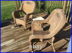 Outdoor Wicker Rocking Chair Cushion Rocker Seat Porch Garden Patio Furniture