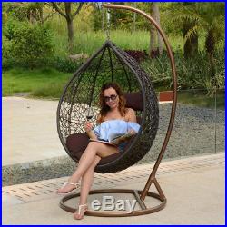 Outdoor Wicker Swing Chair Hammock Hanging Chair Egg Chair Porch Chair with Stand