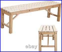 Outdoor Wood Bench Indoor Backless Porch Rustic Square Fir Log Solid Wood Fire P
