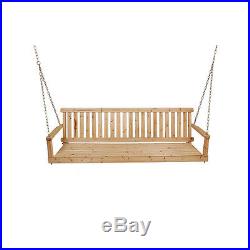 Outdoor Wooden Traditional Porch Swing 2 Person with Chain Patio Furniture Seat