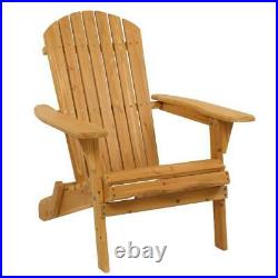 Outdoor Wooden Wood Folding Adirondack Chair Patio Furniture US Ship
