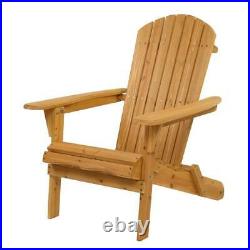 Outdoor Wooden Wood Folding Adirondack Chair Patio Furniture US Ship