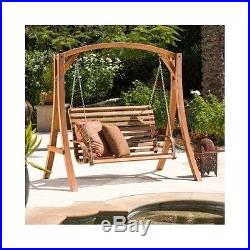 Outdoor Yard Swing Bench Wood Loveseat Hammock Patio Furniture Porch Swings New