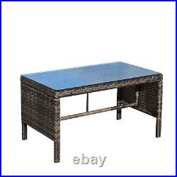 Outdoor patio Furniture Coffee Table with clear tempered glass Set