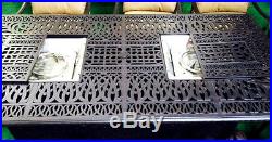 Outdoor propane fire pit table garden fireplace Elisabeth double burner dining