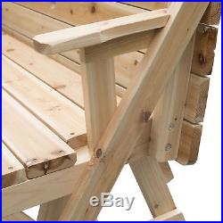 Outsunny 2-In-1 Interchangable Wooden Picnic Table Garden Bench Patio Furniture