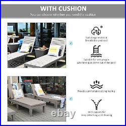 Outsunny 2-Piece Outdoor Chaise Lounge Chair with 5-Level Adjustable Backrest