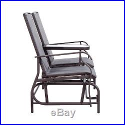 Outsunny 2 Seater Patio Glider Rocking Chair Metal Swing Bench Furniture Table