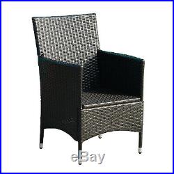 Outsunny 2pcs Patio Furniture Rattan Chair Set with Armrest Outdoor Coffee