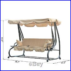 Outsunny 3 Person Outdoor Swing Seat Patio Hammock Furniture Bench Bed Loveseat