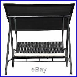 Outsunny 4 Seater Rattan Wicker Garden Swing Chair Outdoor Patio Bench Canopy